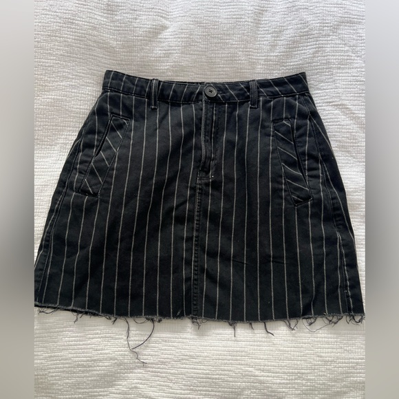 Urban Outfitters BGD Black Raw Cut Pin Stripe Skirt (Size Small) - Picture 3 of 5
